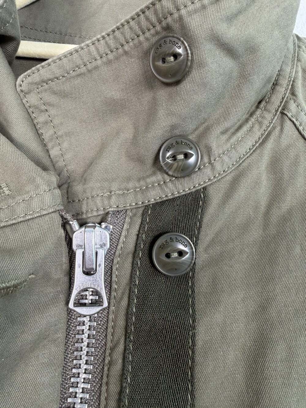Rag And Bone Mazie Cotton-gabardine Jacket Size Large Olive Green Utility Coat - Picture 4 of 16